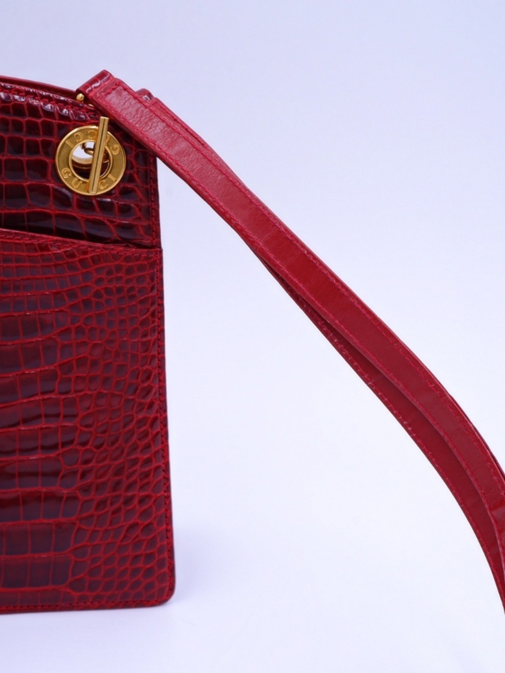 Gucci Burgundy Alligator Crossbody — 80's - Picture 4 of 13